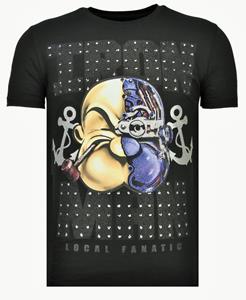 Local Fanatic T-shirt Korte Mouw Iron Man Popeye - Rhinestone T-shirt