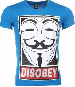 Mascherano T-shirt Korte Mouw T-shirt - Anonymous Disobey Print