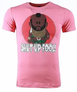 Mascherano T-shirt Korte Mouw T-shirt - A-team Mr.T Shut Up Fool Print