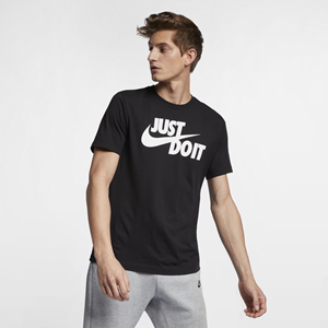 Nike Just Do It Swoosh T-Shirt Herren, schwarz/weiß, L