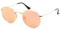 Ray-Ban Ray Ban Round flat lenses Uniseks Sunglasses Gläser: Roze, Frame: Goud - RB3447N 001/Z2 50-21