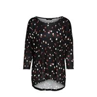 Only Damen Langarmshirt mit Floral-Muster, schwarz/mehrfarbig