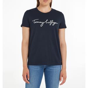 TOMMY HILFIGER T-Shirt »HERITAGE CREW NECK GRAPHIC TEE« mit Tommy Hilfiger Script Logo-Schriftzug & Logo-Flag am Saum