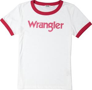 Wrangler Ringer-T-shirt met logo aan de voorkant-Wit