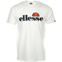 ellesse Herren T-Shirt SL PRADO TEE - Kurzarm, Crewneck, Rundhals, Logo-Print, Weiß