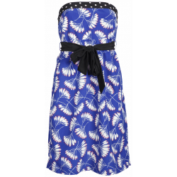 dept strapless jurk - Whirling Flow - Blauw