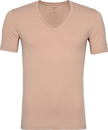 OLYMP T-Shirt V-Hals Nude