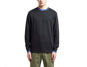 Fred Perry Tipped Neck Sweatshirt, Zwart