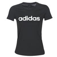 Adidas Essentials Linear slimfit T-shirt voor dames, zwart-wit
