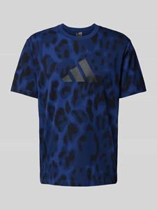 tommyhilfiger Tommy Hilfiger - Lounge T-shirt met ronde hals, contrasterend vlak en logo op de borst in marineblauw