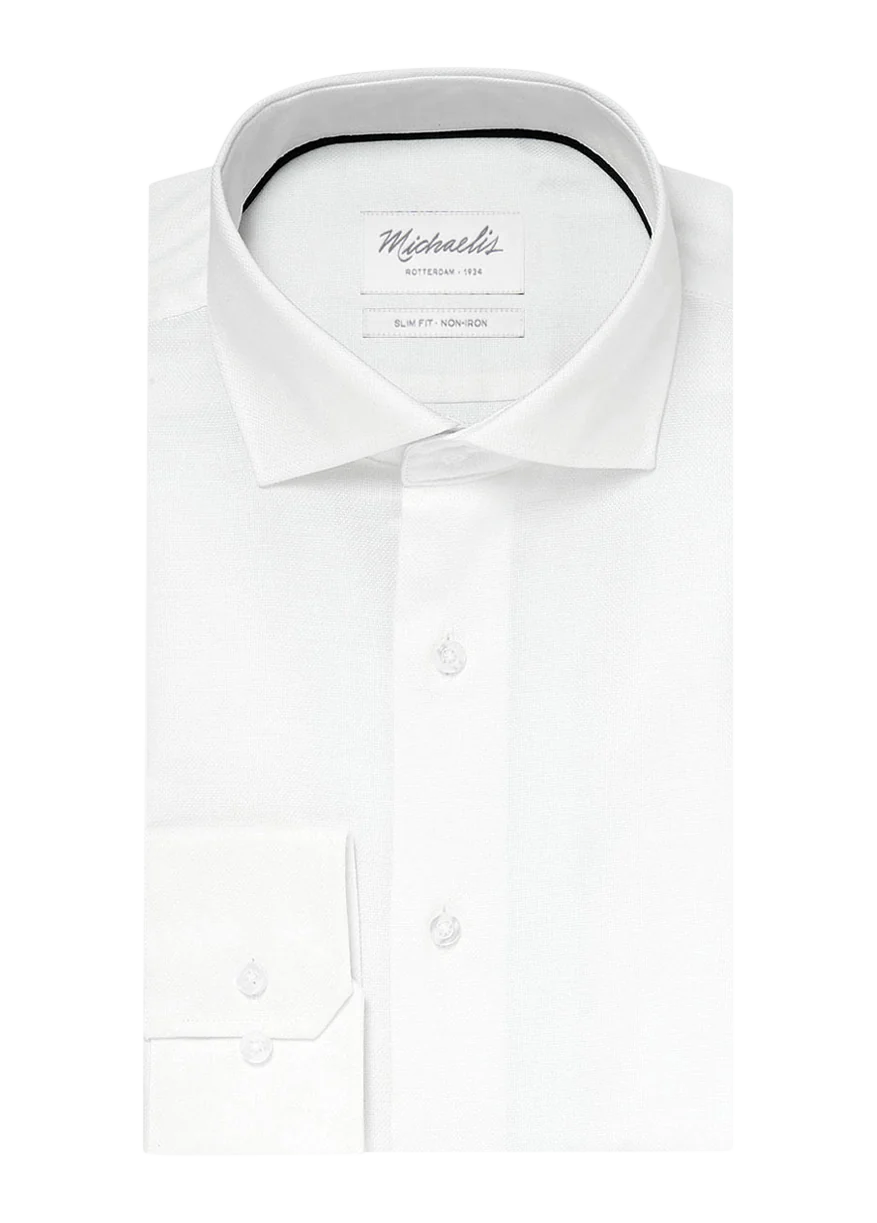 Michaelis Uni te oxford katoenen overhemd wit