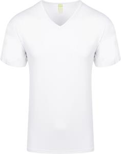 Alan Red Bamboo T-shirt V-Hals Wit