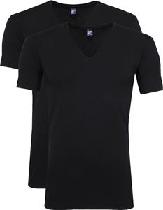 Alan Red T-Shirt V-Neck Stretch Zwart 2-Pack