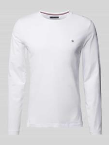 tommyhilfiger Tommy Hilfiger - Klassiek slim-fit T-shirt met logo en lange mouwen in wit