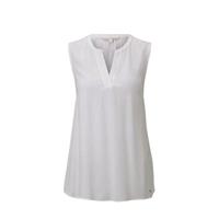 Tom Tailor Bluse, ärmellos, Henley-Ausschnitt, für Damen, 10332 off white