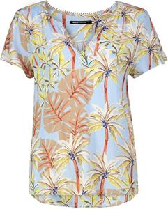Expresso top met all over print blauw/multi