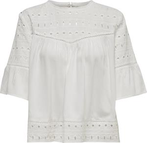 ONLY - Maat 36 - ONLIRINA EMB ANGLAISE DNM TOP NOOS Dames Top Wit