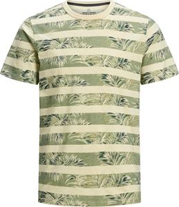 Jack & jones Botanische Print T-shirt Heren Geel