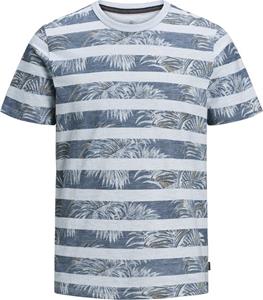 Jack & jones Botanische Print T-shirt Heren Blauw