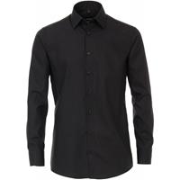 Venti Herren Businesshemd uni Modern Fit, Schwarz