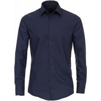 Venti Herren Businesshemd uni Modern Fit, Dunkelblau