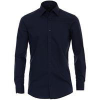 Venti Herren Businesshemd uni Body Fit, Dunkelblau
