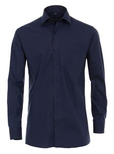 Casa Moda Herren Businesshemd uni Modern Fit, Dunkelblau