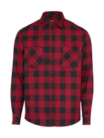 Urban Classics Langarmhemd Checked Flanell, black/burgundy