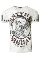 Rusty Neal T-Shirt mit stylischem Totenkopf-Print, Weiß