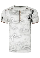 Rusty Neal T-Shirt mit modernem Print, Grau