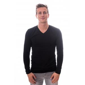 claesen's Heren T-shirt Lange Mouw Zwart V-Hals 2-Pack