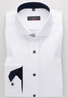 eterna Heren Overhemd Wit Cover Shirt Navy Contrast Cutaway Modern Fit