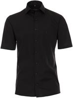 Casa Moda Herren Businesshemd Kurzarm uni Modern Fit, Schwarz