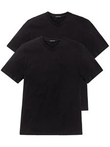 schiesser Basic Zwart Heren T-shirt V-Hals Katoen 2-Pack
