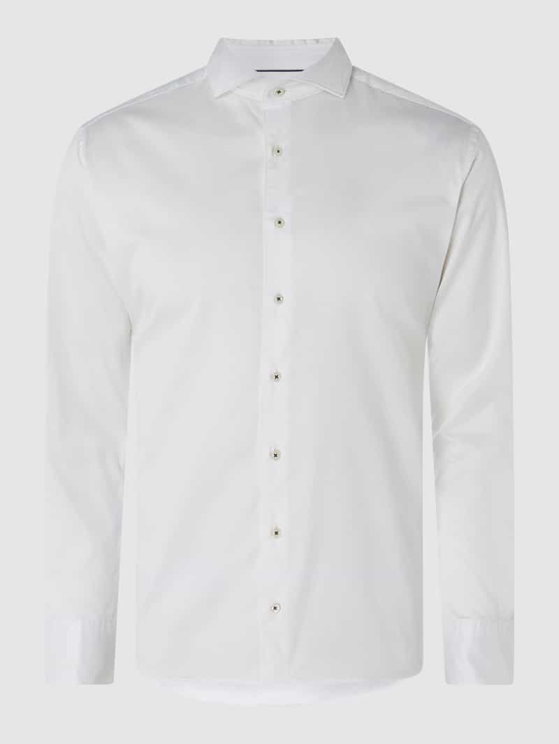 eterna Heren Overhemd Wit Two Ply Non Iron Cutaway Modern Fit