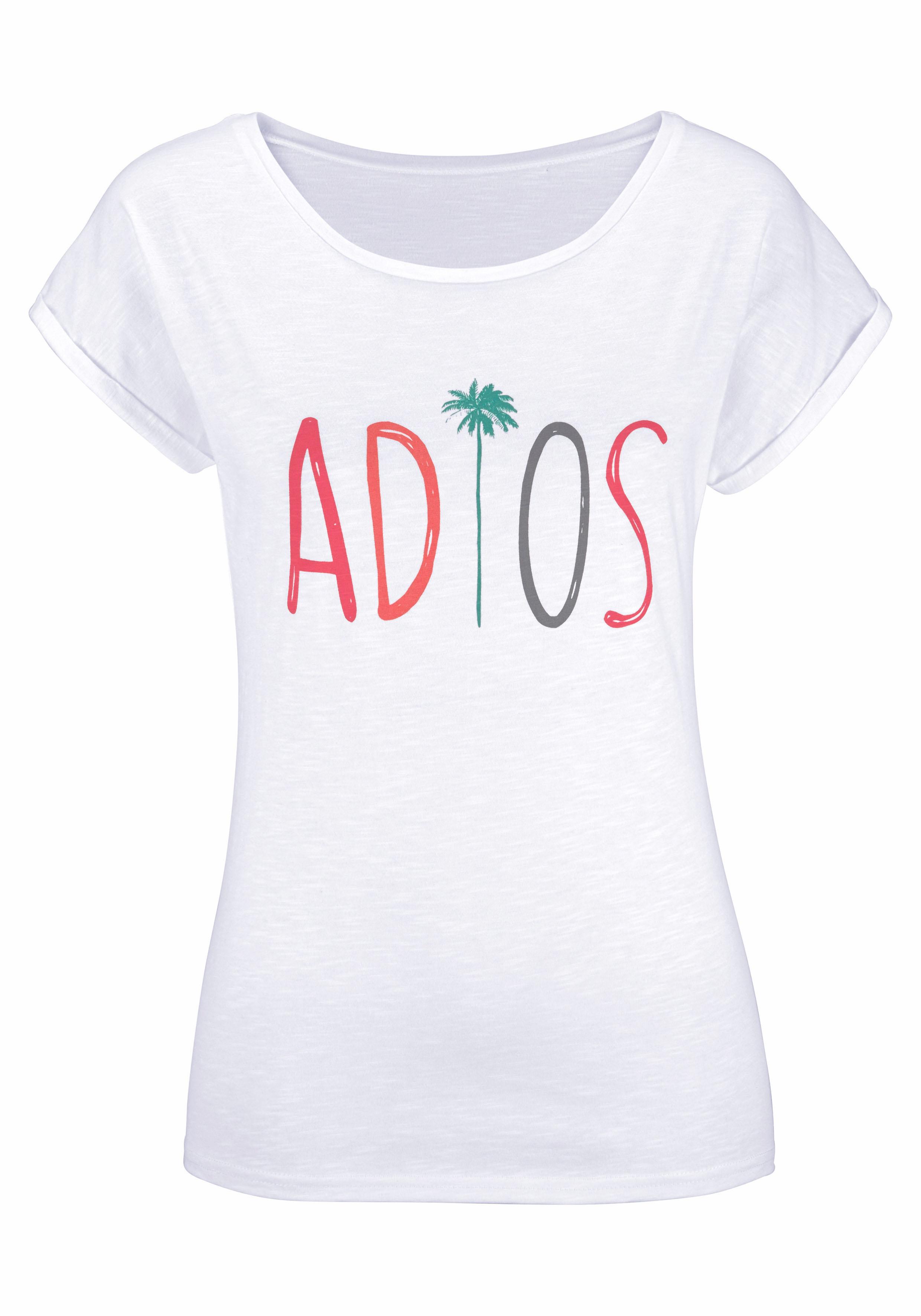Beachtime T-Shirt mit modischem Sprüche Frontdruck "Adios"