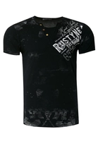 Rusty Neal V-hals T-shirt met logo-print aan de zijkant