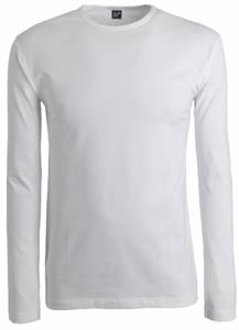 Alan Red Olbia Heren T-shirt Lange Mouw Wit Ronde Hals Body Fit-2 Pack