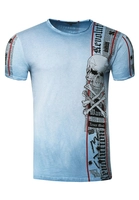 Rusty Neal Herren T-Shirt im verwaschenen Look, Blau