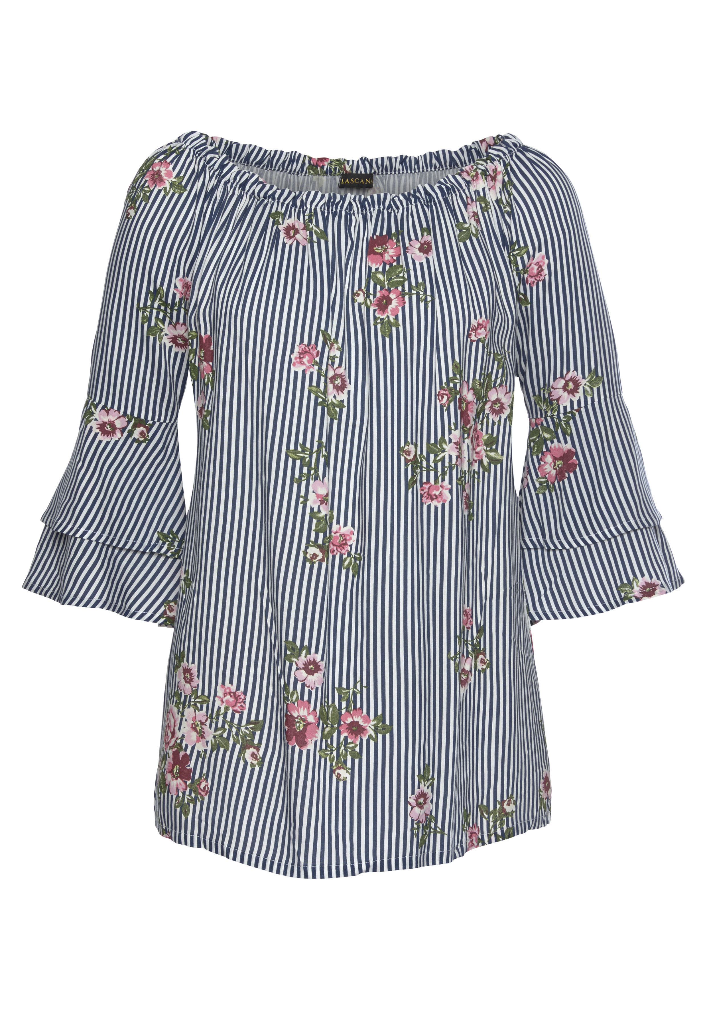 LASCANA blouse met carmenhals