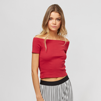 urbanclassics Urban Classics T-Shirt LADIES OFF SHOULDER RIB TEE TB1500 Rot Fire Red