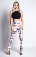 CTW Sophie checked striped trousers