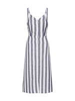 Superdry Kleid "Eden Linen Dress", kurz, Streifen, Spaghettiträger, Knöpfe, für Damen, 2u/ blue stripe