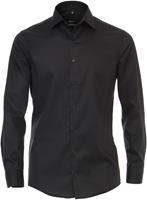 Venti Herren Businesshemd uni Modern Fit, Schwarz