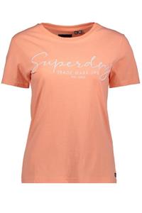 Superdry T-shirt met logo koraal