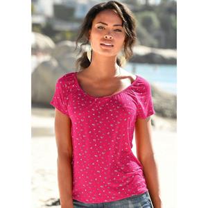 Lascana Shirt met korte mouwen met iets aangerimpelde ronde hals (Set van 2)