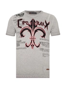 CIPO & BAXX T-Shirt Emblem mit Logo- und Schrift-Prints, Grey
