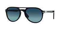 Persol Aviator Unisex Zwart Blauw Verloop Gepolariseerde Zonnebril