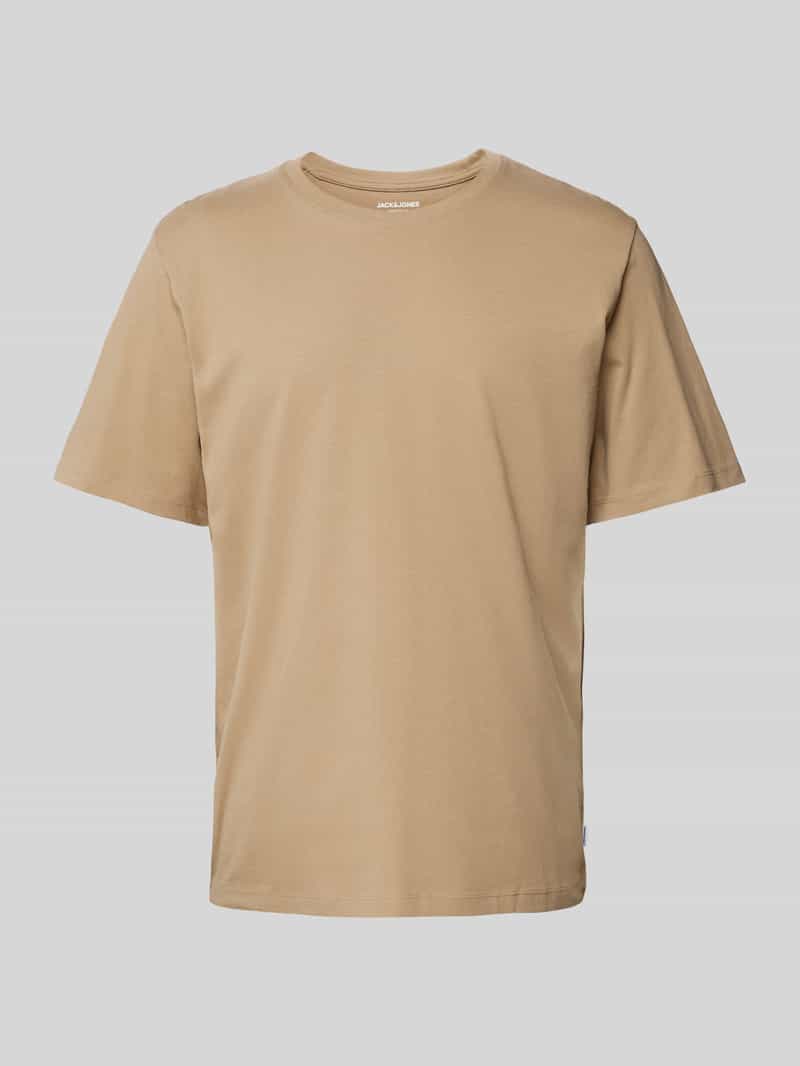 jack&jones Jack & Jones Essentials - T-shirt van organisch katoen met ronde hals in kiezelkleur-Beige