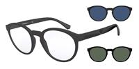 Emporio Armani zonnebril EA4152 58011W MATTE BLACK Clear met Sun Clip-ons